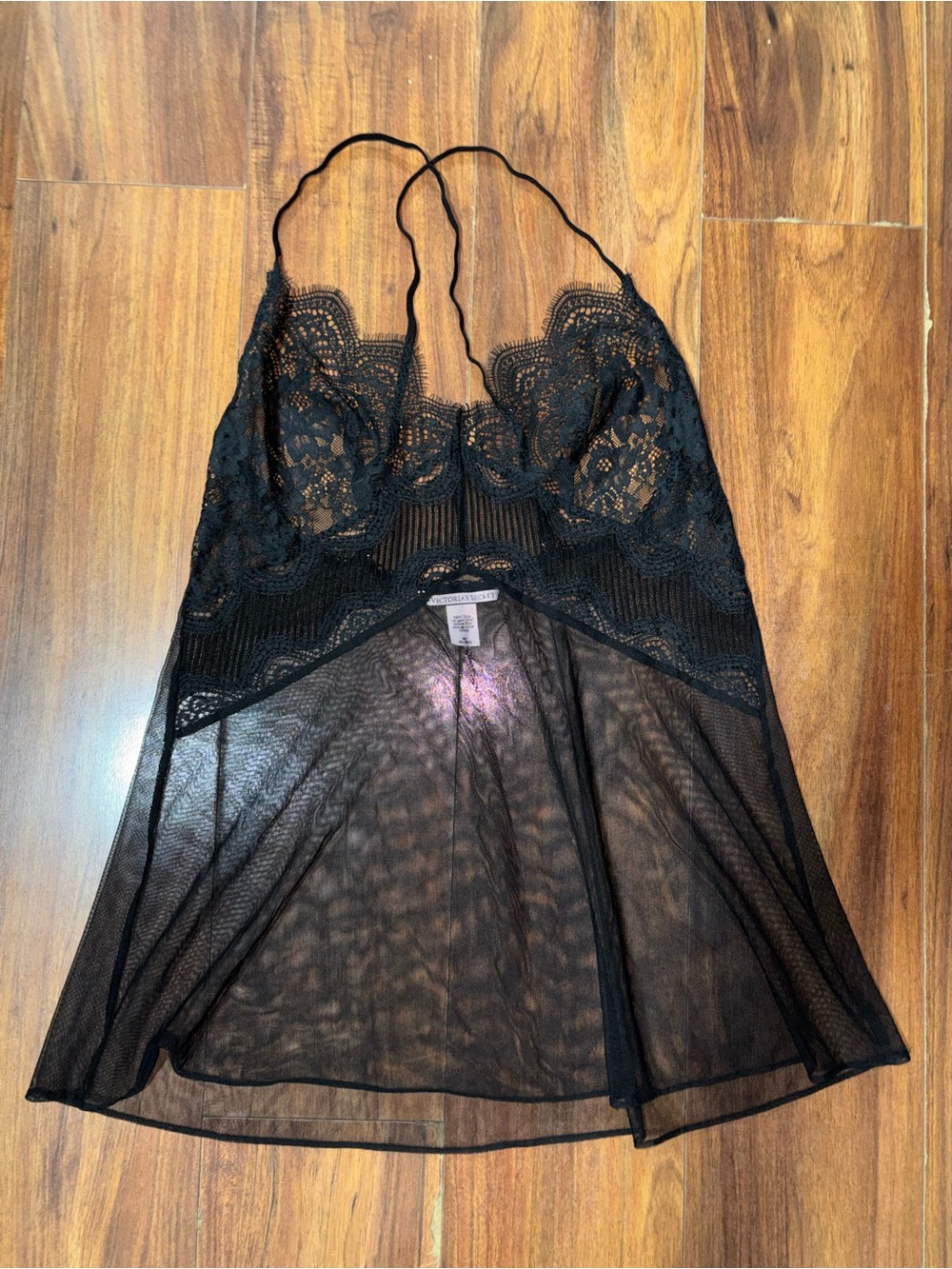 Victoria's Secret Black Lace & Sheer Mesh Camisole